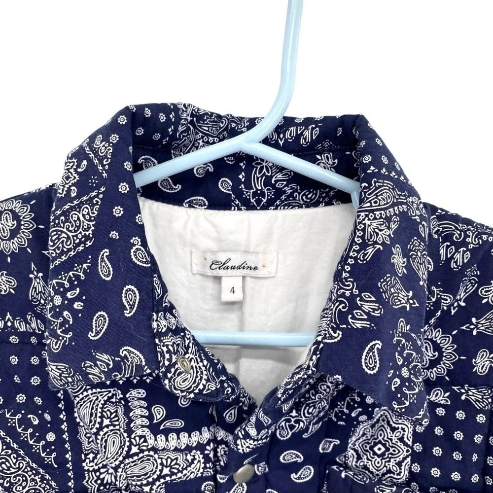 Claudine Kids Blue Paisley Bandanna Jacket